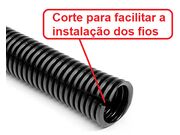 Tubo / Espaguete Corrugado 09,5mm - 3/8" - Para Fios / Chicotes (Conduítes) - 11242