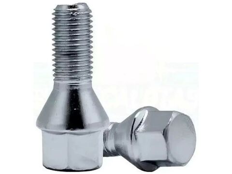 Parafuso de Roda Conico e Cromado VW, GM Mult M12 X 1,50 X 25,0 mm Chave 17 Jogo c/ 16 pçs