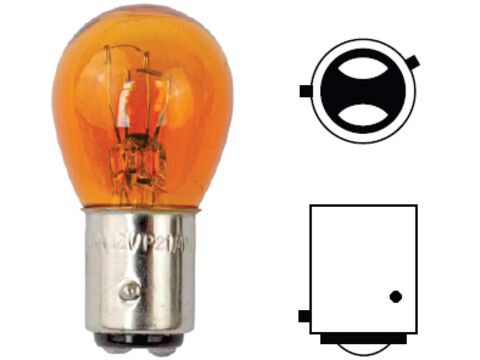 Lâmpada 7225 2 Polos 21/4W - 12V Âmbar Com Angulo "V" Baz15D
